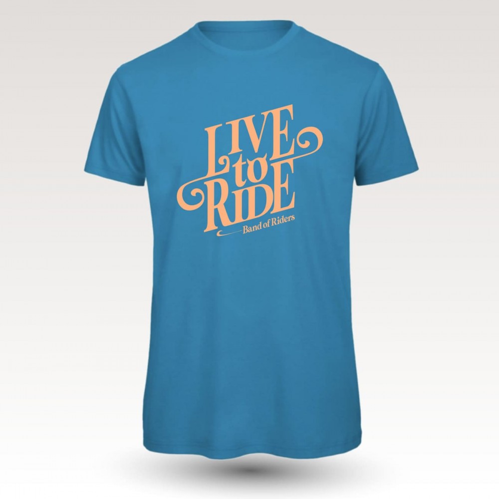 MTB Coton Tee-shirt : Band of Riders live to ride blue