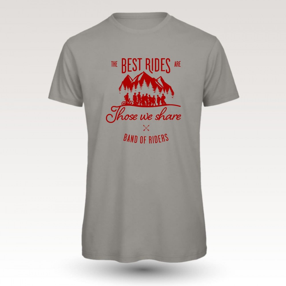 Tee-shirt coton VTT : Band of Riders best rides lgrey