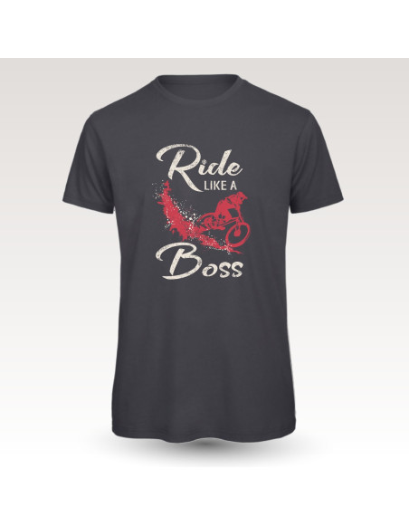 Tee-shirt coton VTT : Band of Riders the boss dgrey