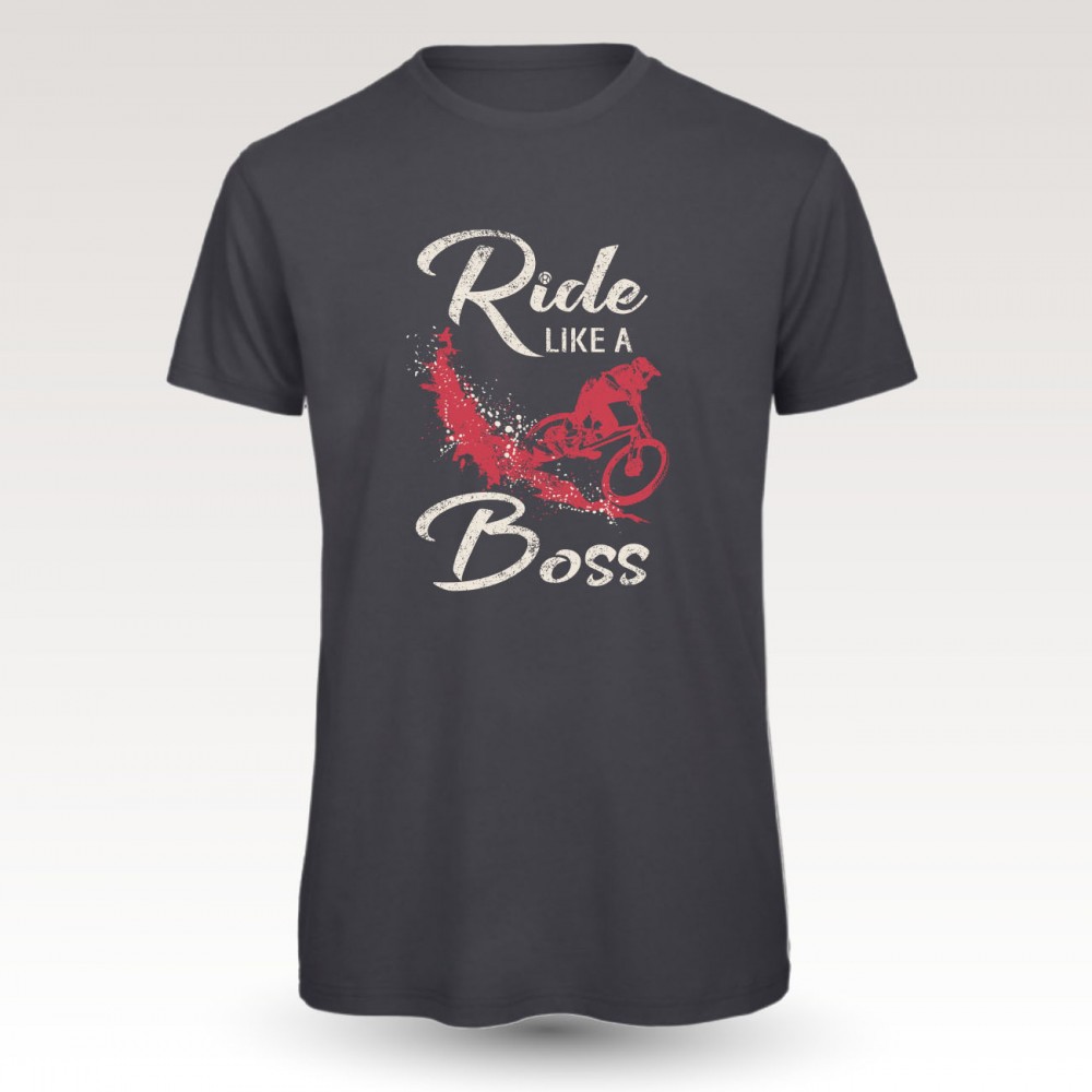 Tee-shirt coton VTT : Band of Riders the boss dgrey