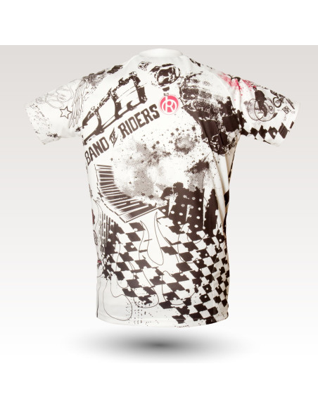 Band jersey, short sleeves MTB Jersey, sublimated with zip and pocket, technical fabric jersey, confortable mtb jersey