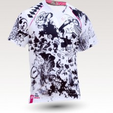Maillot Band MC, maillot VTT enduro dh original à manches courtes sublimé, maillot fibre technique, coupe ample ultra confort adaptée au port des protections