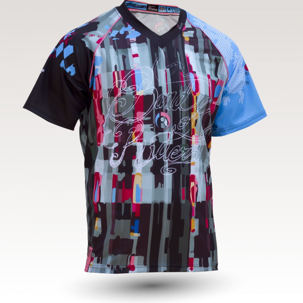 Maillot Psyché MC, maillot VTT enduro dh original à manches courtes sublimé, maillot fibre technique, coupe ample ultra confort adaptée au port des protections