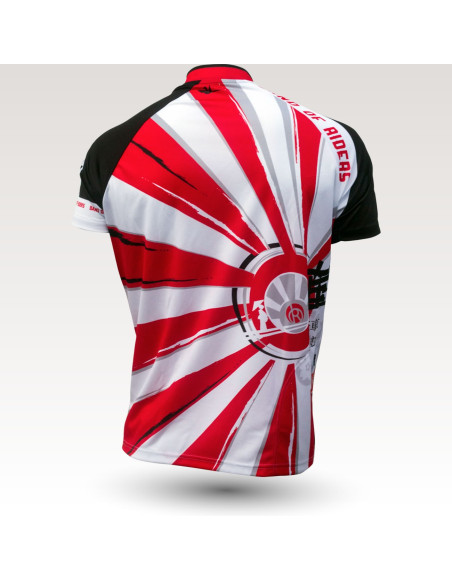 Maillot Japan, maillot VTT rando original à manches courtes sublimé avec zip et poche, maillot fibre technique, coupe ultra confort VTT