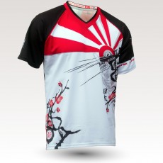 Maillot Japan MC, maillot VTT enduor dh original à manches courtes sublimé, maillot fibre technique, coupe ultra confort VTT