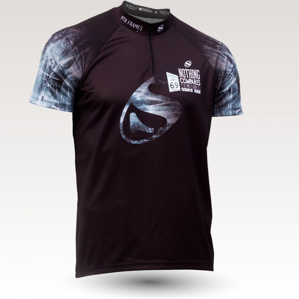 Sobre jersey, short sleeves MTB Jersey, sublimated with zip and pocket, technical fabric jersey, confortable mtb jersey