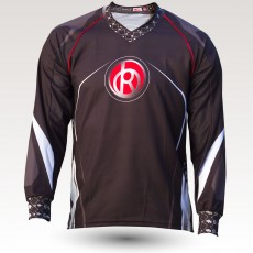 Maillot Dark side, maillot VTT enduro dh original à manches longues sublimé, maillot fibre technique bi-matière, coupe ample ultra confort adaptée au port des protections
