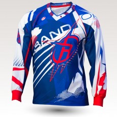 Maillot Apollo, maillot VTT enduro dh original à manches longues sublimé, maillot fibre technique bi-matière, coupe ample ultra confort adaptée au port des protections