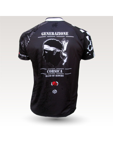 Maillot VTT corse, maillot VTT enduro dh original à manches courtes sublimé, maillot fibre technique, coupe ultra confort VTT