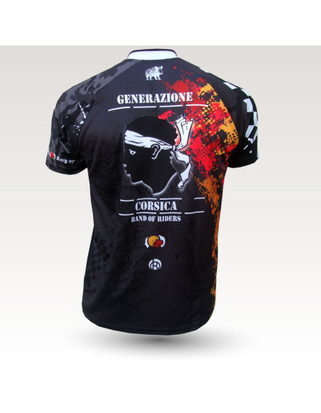 Maillot VTT corse couleur, maillot VTT enduro dh original à manches courtes sublimé, maillot fibre technique, coupe ultra confort VTT