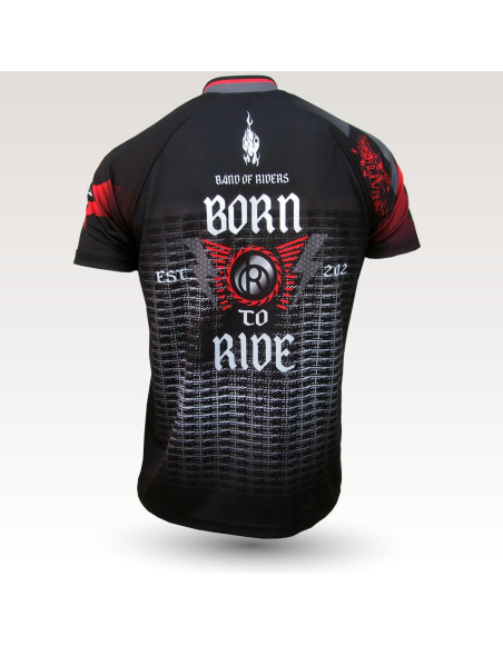 Maillot VTT rock heavy metal, maillot VTT enduro dh original à manches courtes sublimé, maillot fibre technique, coupe ultra confort VTT