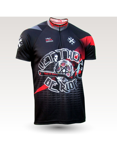 Maillot VTT rock heavy metal, maillot VTT enduro dh original à manches courtes sublimé, maillot fibre technique, coupe ultra confort VTT
