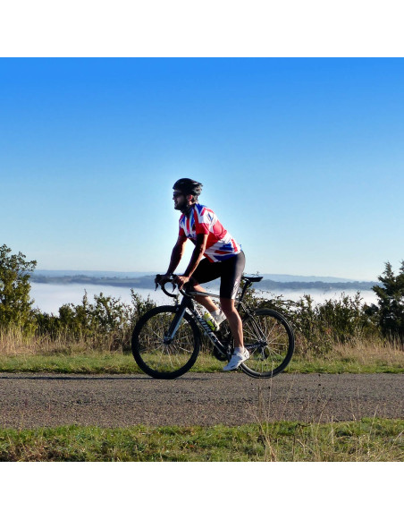 Maillot vélo de route jack, angleterre, maillot velo original sublimé, maillot fibre technique, coupe ultra confort vélo