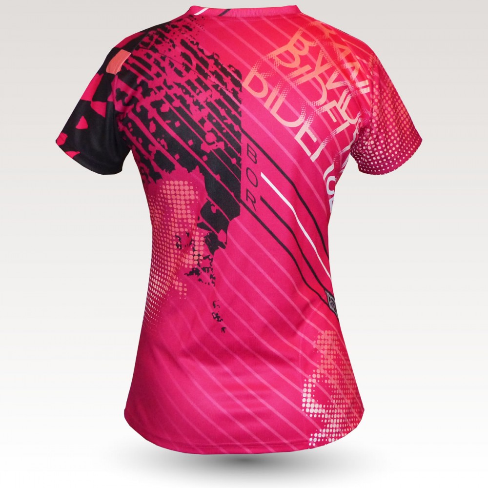 Maillot vélo manches courtes femme Maap Training Shock Pink