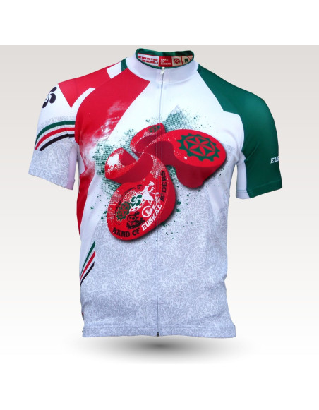 Maillot vélo de route euskal, pays basque, maillot velo original sublimé, maillot fibre technique, coupe ultra confort vélo