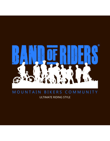 Tee-shirt coton VTT : Band of Riders Normandy brun bleu