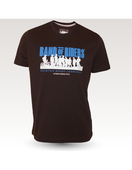 Tee-shirt coton VTT : Band of Riders Normandy brun bleu