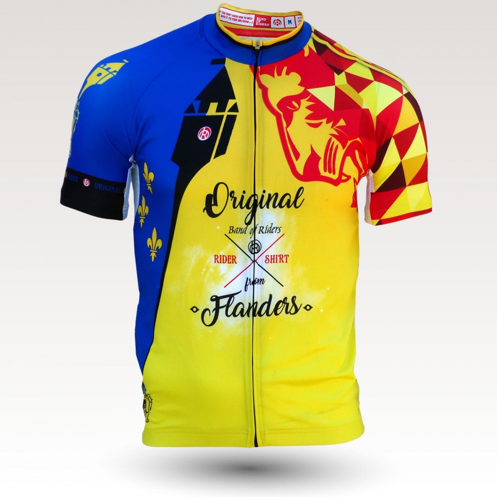 flanders jersey, short sleeves original cycling jersey, technical fabric jersey, most confortable cyclist  jersey