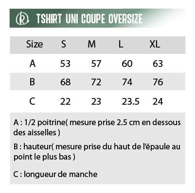 Mesures T-shirt oversize